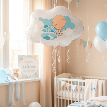 Малыш в облаках в упаковке, фольгированный шар