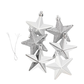 Набор елочных игрушек "Звездочки серебряные"