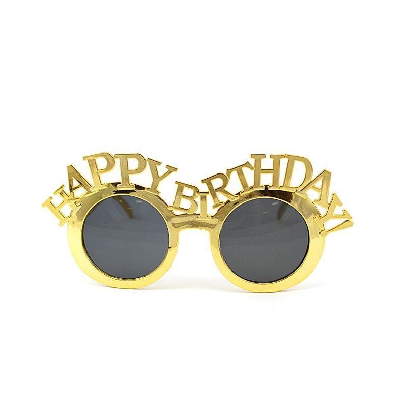 Карнавальные очки "С Днем рождения" Золото