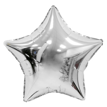 Звезда Серебро / Silver, фольгированный шар