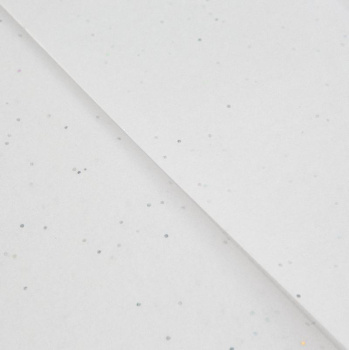 Бумага упаковочная тишью Белая с блестками / листы