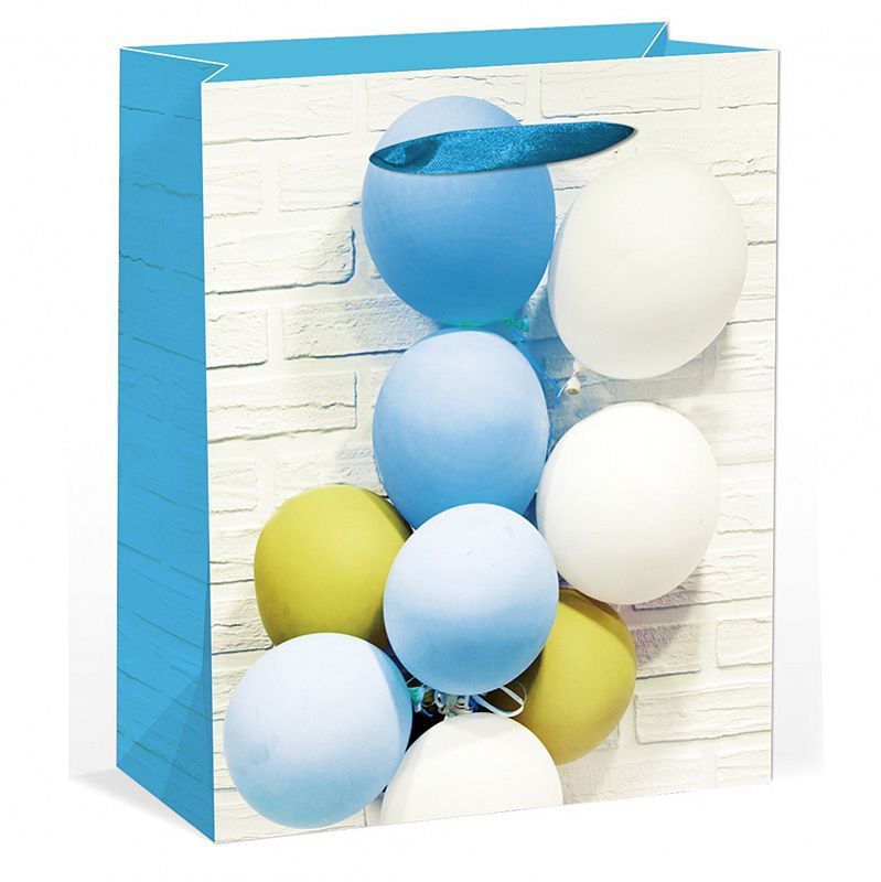 Пакет подарочный "Микс шаров. Голубой"