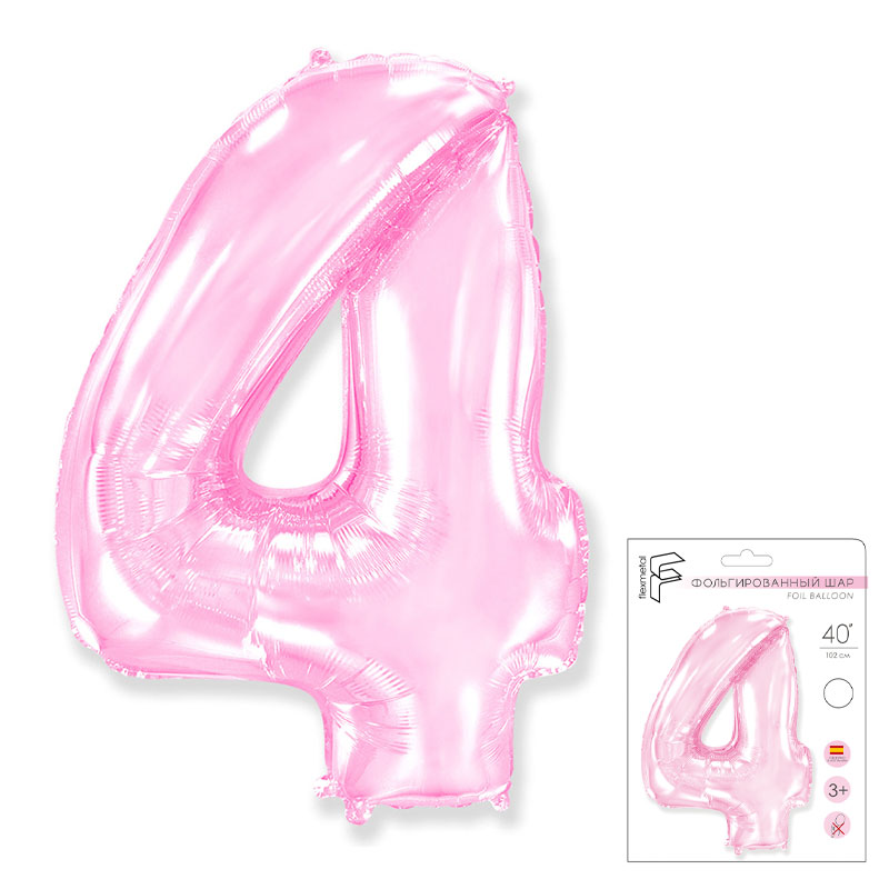 Цифра "4" Розовая в упаковке / Four