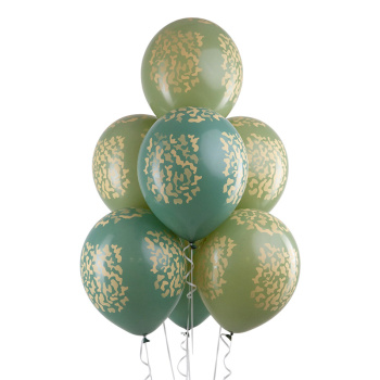 Камуфляж, Темно-Зеленый Пастель, латексный шар