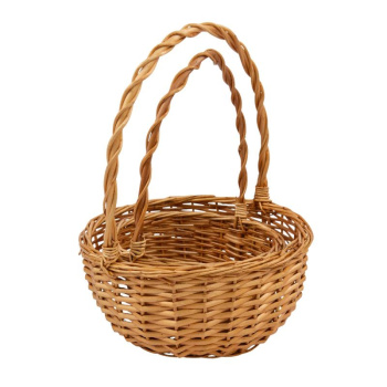 Набор корзин плетеных с ручкой 2 в 1. Ива, медовый