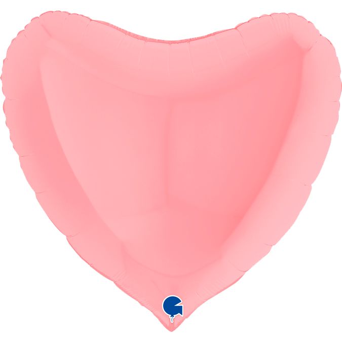 Сердце Розовый Матовый / Heart Matte Pink, фольгированный шар