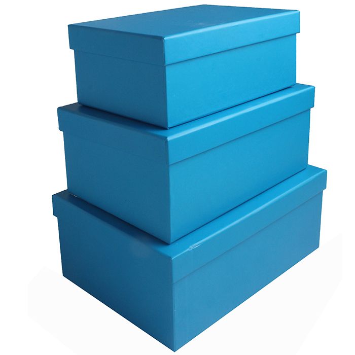 Набор подарочных коробок 3 в 1 “Однотонный” Голубой