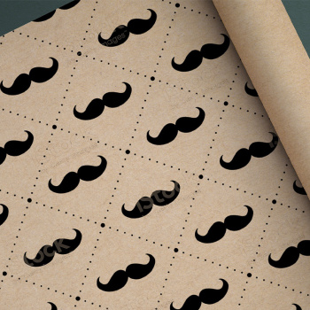 Бумага подарочная крафт "Усы"