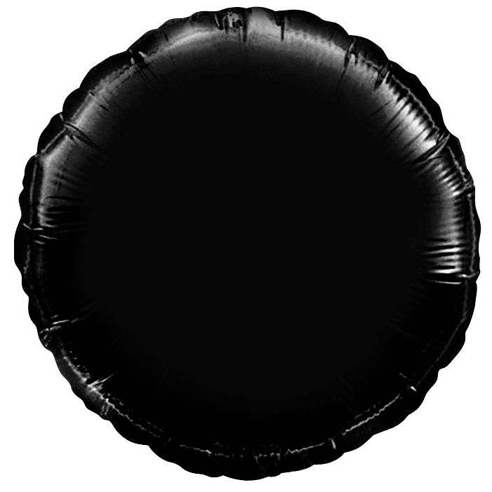 Круг Черный / Black, фольгированный шар