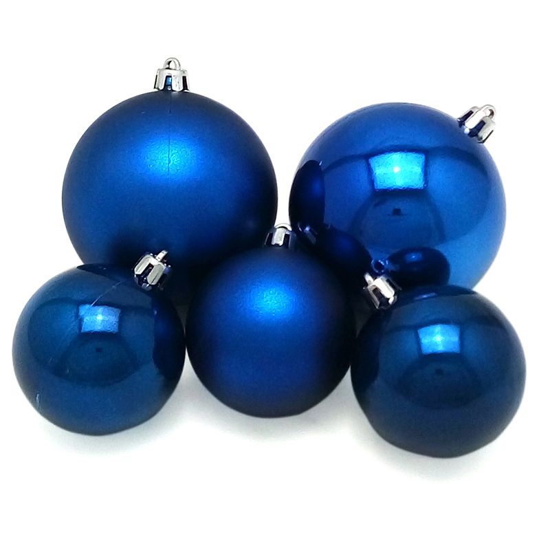 Новогодние шары Темно-синие (2 блестящих и 2 матовых)