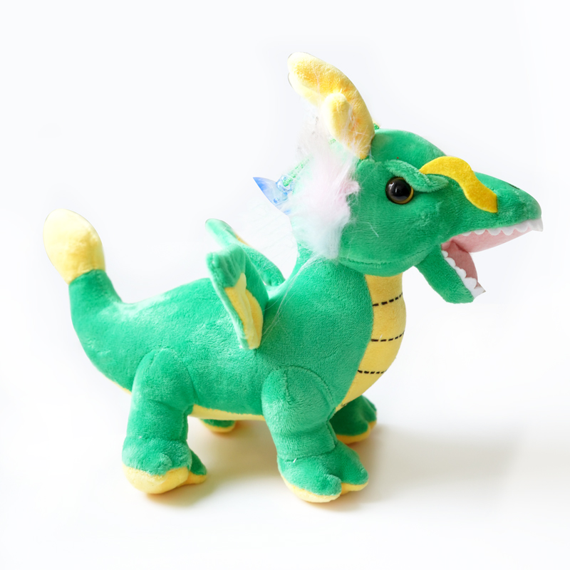 Мягкая игрушка - дракончик, 20 см, салатовый, полиэстер (396381)
