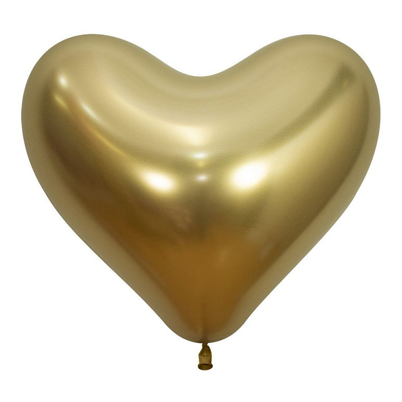 Сердце Золото, Рефлекс (Зеркальные шары) / Reflex Gold, латексный шар