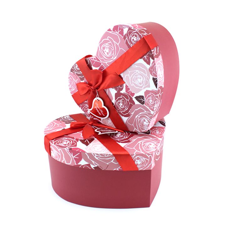 Набор подарочных коробок 2 в 1 "С любовью. Розы" Красный с бантом