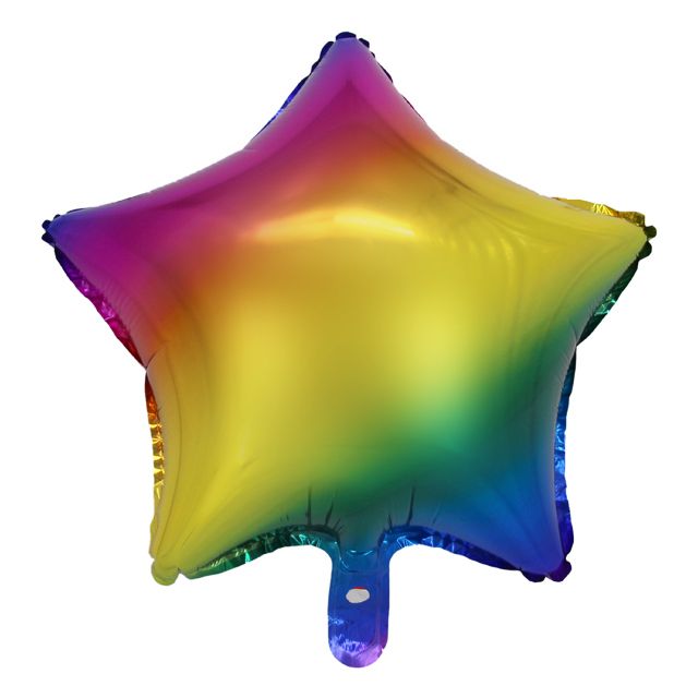 Звезда Радужный в упаковке / Rainbow, фольгированный шар