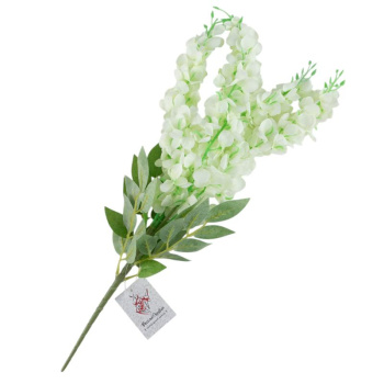 Цветочная ветка искусственная с листьями, белая