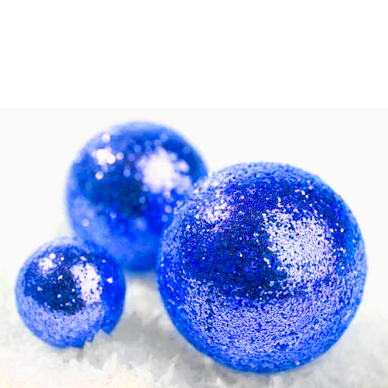 Набор Синих глиттерных шаров из пенопласта