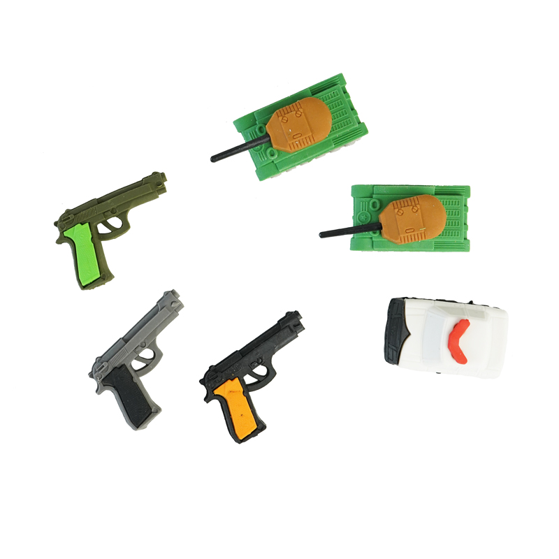 Набор ластиков фигурных "Пистолеты и рация" 