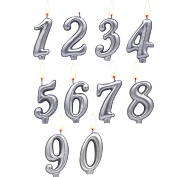 Свеча тортовая цифра "Универсальная. Серебряная" 0