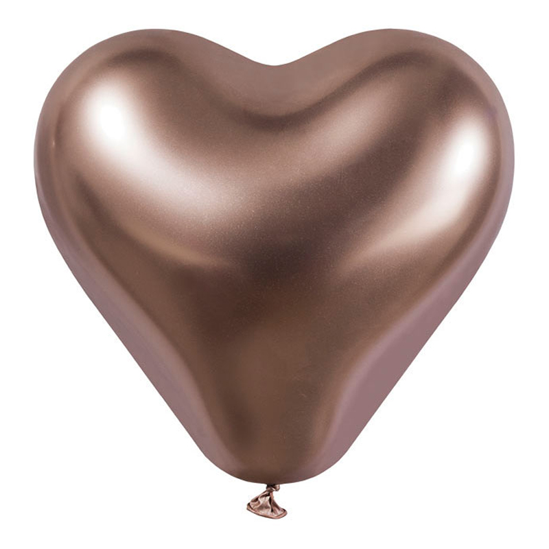 Сердце Розовое золото, Хром / Shiny Rosegold, латексный шар