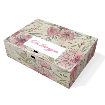Коробка складная с лентой "Пионы"