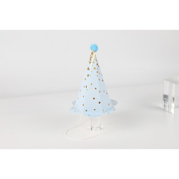 Колпак с помпоном "Точки золотые" Голубой