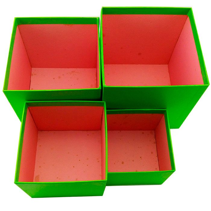 Набор подарочных коробок 4 в 1 "Яркий стиль" Зеленый с бантом УЦЕНКА