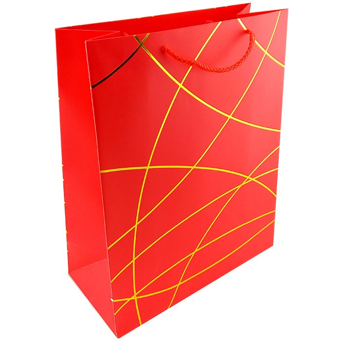 Пакет подарочный "Классика" Красный с золотым тиснением