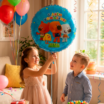 Ми-ми-мишки Друзья С Днем рождения в упаковке, фольгированный шар