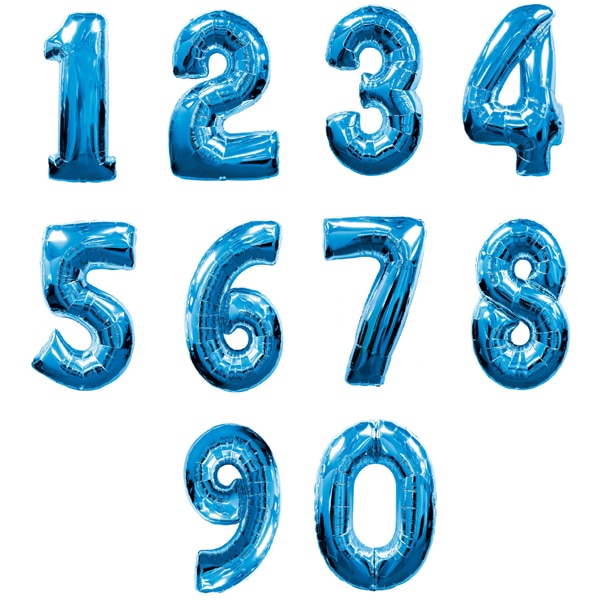 Цифра 2 Синяя / Two, фольгированный шар