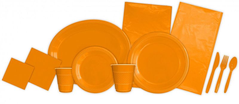 Тарелки сервировочные пластиковые "Делюкс" Оранжевые
