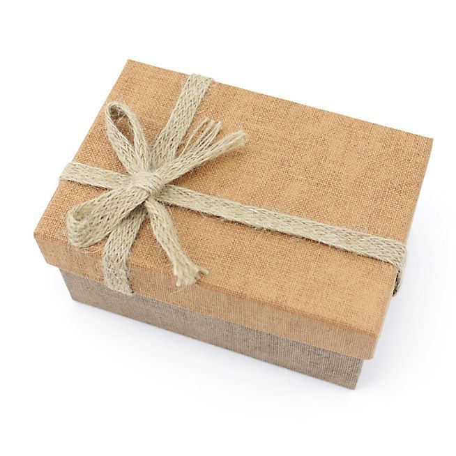 Набор подарочных коробок 3 в 1 "Рустик" Коричневый с бантом