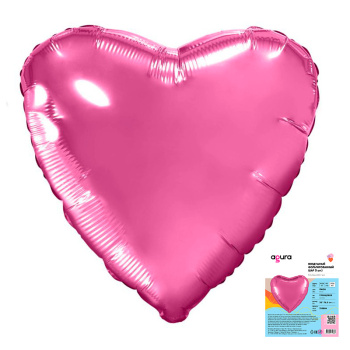 Сердце пион в упаковке, фольгированный шар
