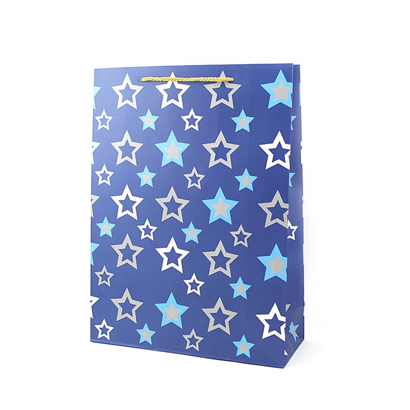 Пакет подарочный "Звезды на синем"