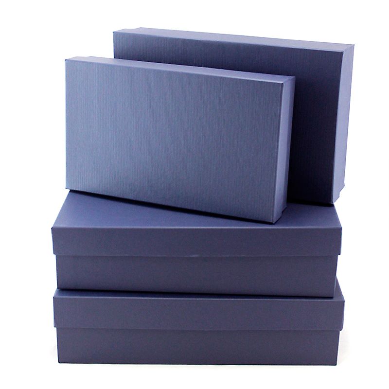 Набор подарочных коробок 4 в 1 "Синяя рифлёная"