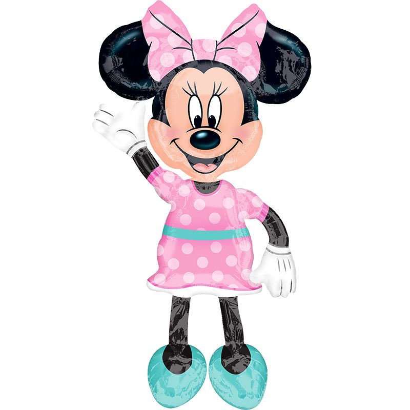 Ходячая фигура Минни Маус в розовом в упаковке / Minnie Mouse, фольгированный шар