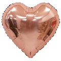 Сердце Шампань (Розовое золото) / Rose gold, фольгированный шар