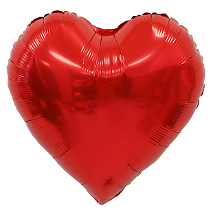 Сердце Красное / Red, фольгированный шар
