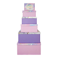 Набор подарочных коробок 6 в 1 "С Днем Рождения! Нежность", Тиснение фольгой, средний (2 дизайна)