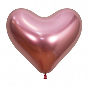Сердце Розовый, Рефлекс (Зеркальные шары) / Reflex Pink / Латексный шар