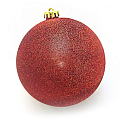 Новогодний шар Красный с глиттером