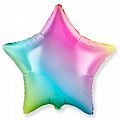 Звезда Радуга нежный градиент / Rainbow gradient, фольгированный шар