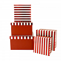 Набор подарочных коробок 5 в 1 "Красные полоски" 