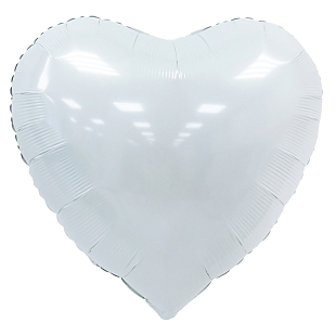 Сердце Белое / White, фольгированный шар