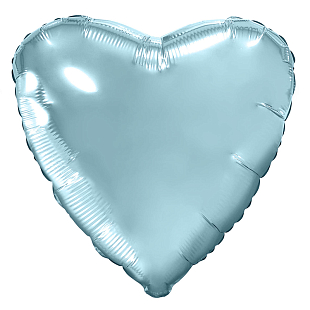 Сердце Нежно-голубой, фольгированный шар