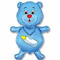 Медвежонок мальчик (синий), фольгированный шар