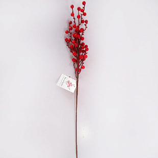 Ветка с красными ягодками искусственная 60 см