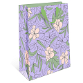 Пакет подарочный "Цветы с листьями пальмы", Фиолетовый 