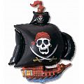 Пиратский корабль (черный), фольгированный шар