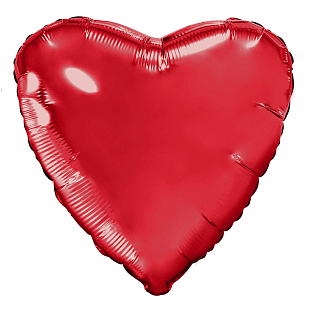 Сердце Красный, фольгированный шар