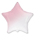 Звезда Бело-розовый градиент / White-Pink gradient, фольгированный шар